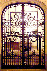 There are many ornate wrought iron gates in Buenos Aires, each displaying distinctive flourishes, arabesques and filigrees.