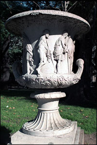 Buenos Aires is full of statuary and decorative arts. Here's a large, classically inspired urn in Plaza San Martin.