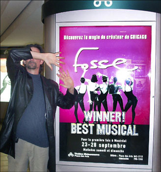 We went to see the award-winning musical, 'Fosse,' at the Place des Arts the same evening we arrived in Montreal.
