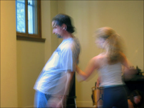 Willie dancing with Christianne of Yves Choquette's L'Instant Danse improvisational dance company.