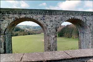 A view of the Ceirog Valley through the arches of the Chirk Viaduct