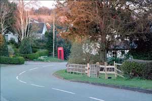 View looking down the road from the Swan Inn, Marbury.