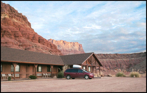 Cliff Dweller's Lodge at the base of the Vermilion Cliffs, Marble Canyon, AZ.