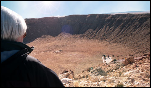 Another view of Paula at Meteor Crater, Arizona