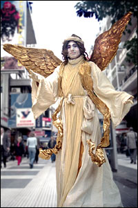 Another living statue on the Florida pedestrian mall, Calle Florida, Buenos Aire