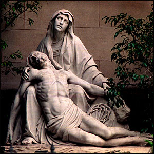 A pieta outside the Iglesia de Nuestra Señora del Socorro, immediately next door to our hotel, the Argenta Tower.