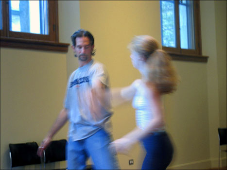 Willie dancing with Christianne of Yves Choquette's L'Instant Danse improvisational dance company.