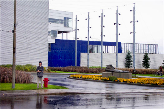 This is the entrance to the Cirque du Soleil headquarters in Montreal.